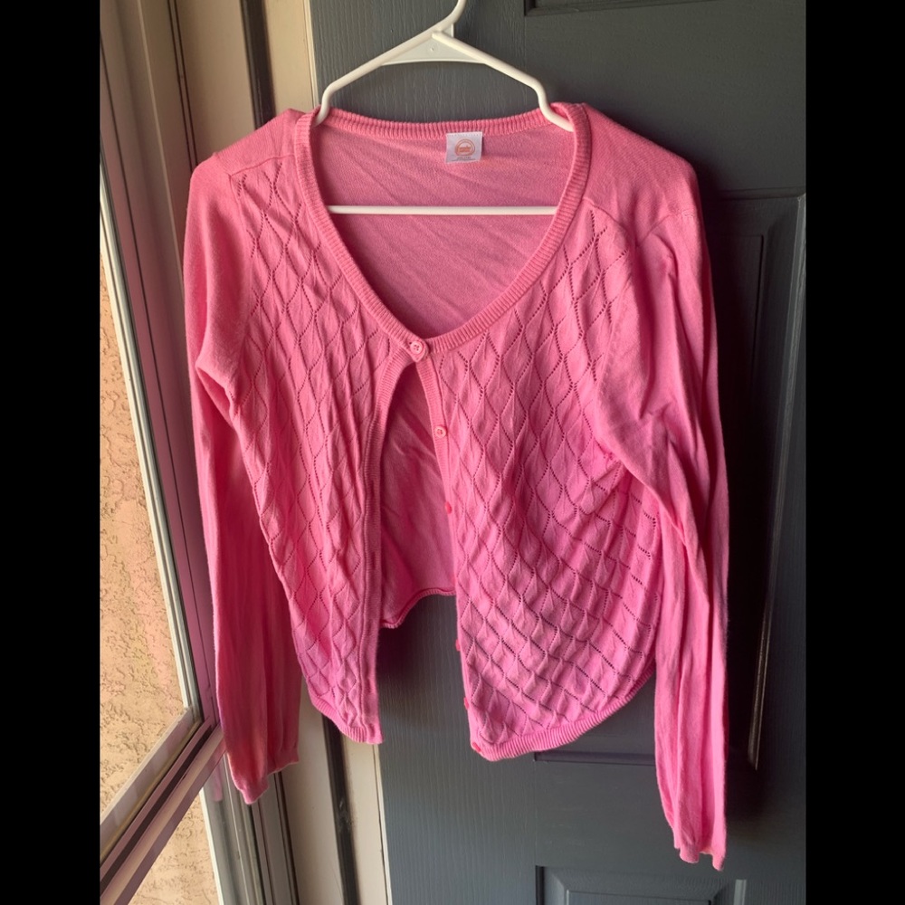 wonder nation girls button up cardigan,Pink.XXL 18